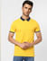 Yellow Contrast Tipping Polo T-shirt_399090+2