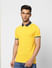 Yellow Contrast Tipping Polo T-shirt_399090+3
