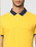 Yellow Contrast Tipping Polo T-shirt_399090+5