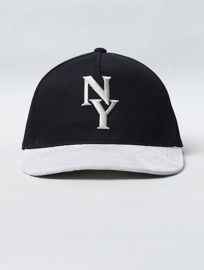 Black Colourblocked Baseball Cap