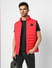 Red Quilted Puffer Vest Jacket_399060+1