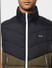 Olive Colourblocked Puffer Vest Jacket_399062+5