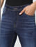 Dark Blue Low Rise Washed Ben Skinny Jeans_399031+5