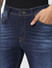 Dark Blue Low Rise Faded Ben Skinny Jeans_399034+5