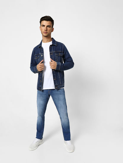 Light Blue Low Rise Washed Slim Jeans
