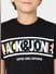 Boys Black Logo Print Crew Neck T-shirt_403583+5