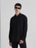 Black Crinkle Weave Shirt_412601+1