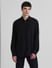 Black Crinkle Weave Shirt_412601+2