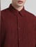Maroon Crinkle Weave Shirt_412602+5