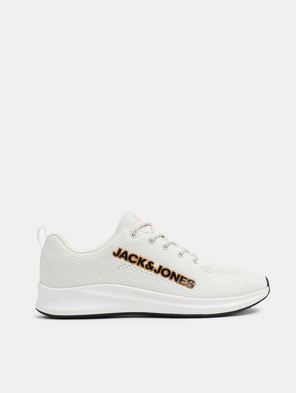 White Mesh Lace-Up Sneakers
