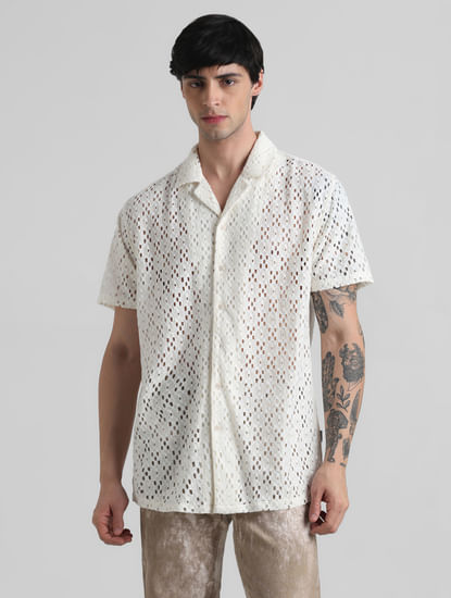 Off-White Cut-Out Short Sleeves Shirt