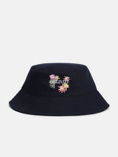 Navy Blue Floral Bucket Hat