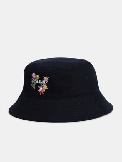Navy Blue Floral Bucket Hat