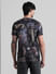 Black Floral Crew Neck T-shirt_414375+4