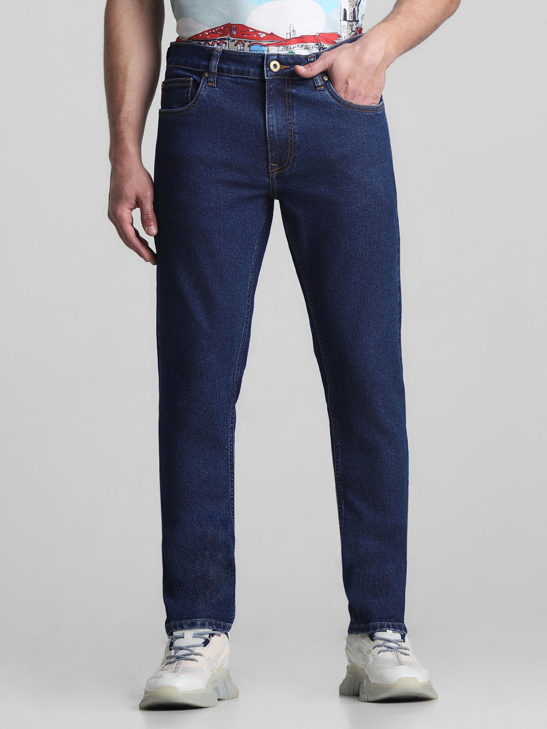 Buy Blue Mid Rise Scott Straight Fit Jeans for Men Online at Selected Homme  | 404096