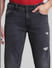 Grey Low Rise Distressed Ben Skinny Jeans_414418+4