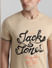 Brown Text Print Crew Neck T-shirt_414427+5
