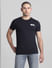 Black Cotton Crew Neck T-shirt_414429+2