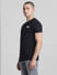 Black Cotton Crew Neck T-shirt_414429+3