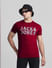 Red Logo Print Crew Neck T-shirt_414433+1