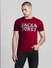 Red Logo Print Crew Neck T-shirt_414433+2