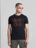 Black Logo Print Crew Neck T-shirt_414434+1