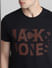 Black Logo Print Crew Neck T-shirt_414434+5
