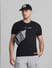 Black Logo Print Crew Neck T-shirt_414435+1