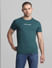 Green Logo Print Crew Neck T-shirt_414436+2