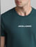 Green Logo Print Crew Neck T-shirt_414436+5