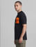 Black Contrast Pocket Oversized T-shirt_414438+3