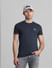 Dark Blue Cotton Crew Neck T-shirt_414440+1