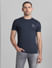 Dark Blue Cotton Crew Neck T-shirt_414440+2