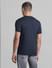 Dark Blue Cotton Crew Neck T-shirt_414440+4