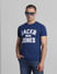 Dark Blue Varsity Crew Neck T-shirt_414442+1