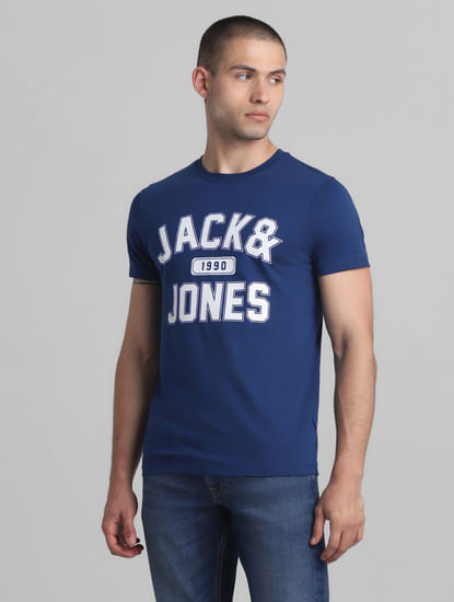 Jack Wills Oversized Varsity Crew Sweatshirt in Blue