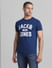 Dark Blue Varsity Crew Neck T-shirt_414442+2