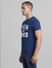 Dark Blue Varsity Crew Neck T-shirt_414442+3