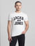 White Logo Print Crew Neck T-shirt_414443+2