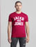 Red Logo Print Crew Neck T-shirt_414444+2