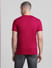 Red Logo Print Crew Neck T-shirt_414444+4