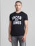 Black Logo Print Crew Neck T-shirt_414445+2