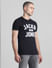 Black Logo Print Crew Neck T-shirt_414445+3