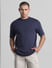 Blue Oversized Crew Neck T-shirt_414450+2
