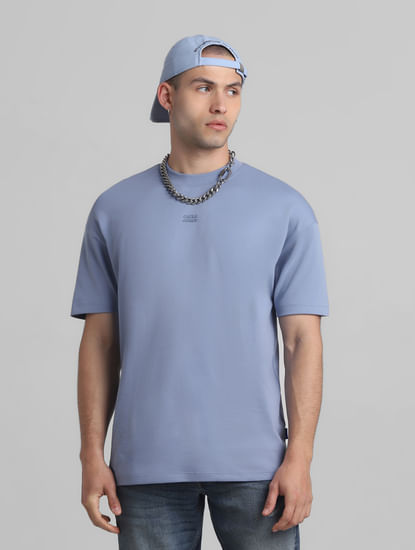 Blue Oversized Crew Neck T-shirt