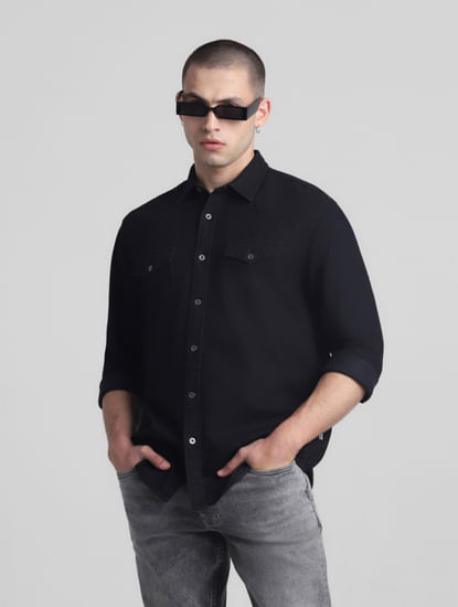 Black Full Sleeves Denim Shirt