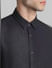 Black Denim Short Sleeves Shirt_414456+5
