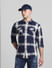 Navy Blue Check Full Sleeves Shirt_414463+1