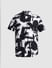 Black Abstract Print Short Sleeves Shirt_414465+7
