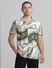Green Abstract Print Short Sleeves Shirt_414468+2